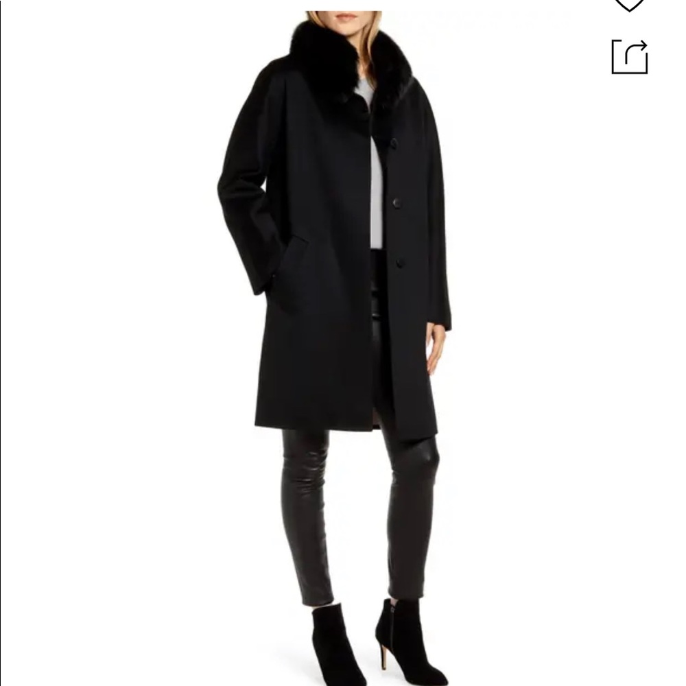 Fleurette Wool & Fox Trim Coat
